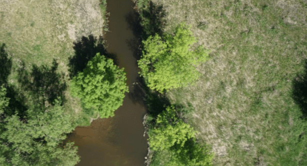 Drone image surveying ditches